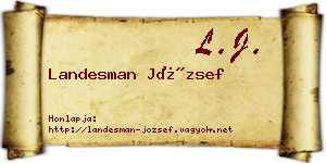 Landesman József névjegykártya